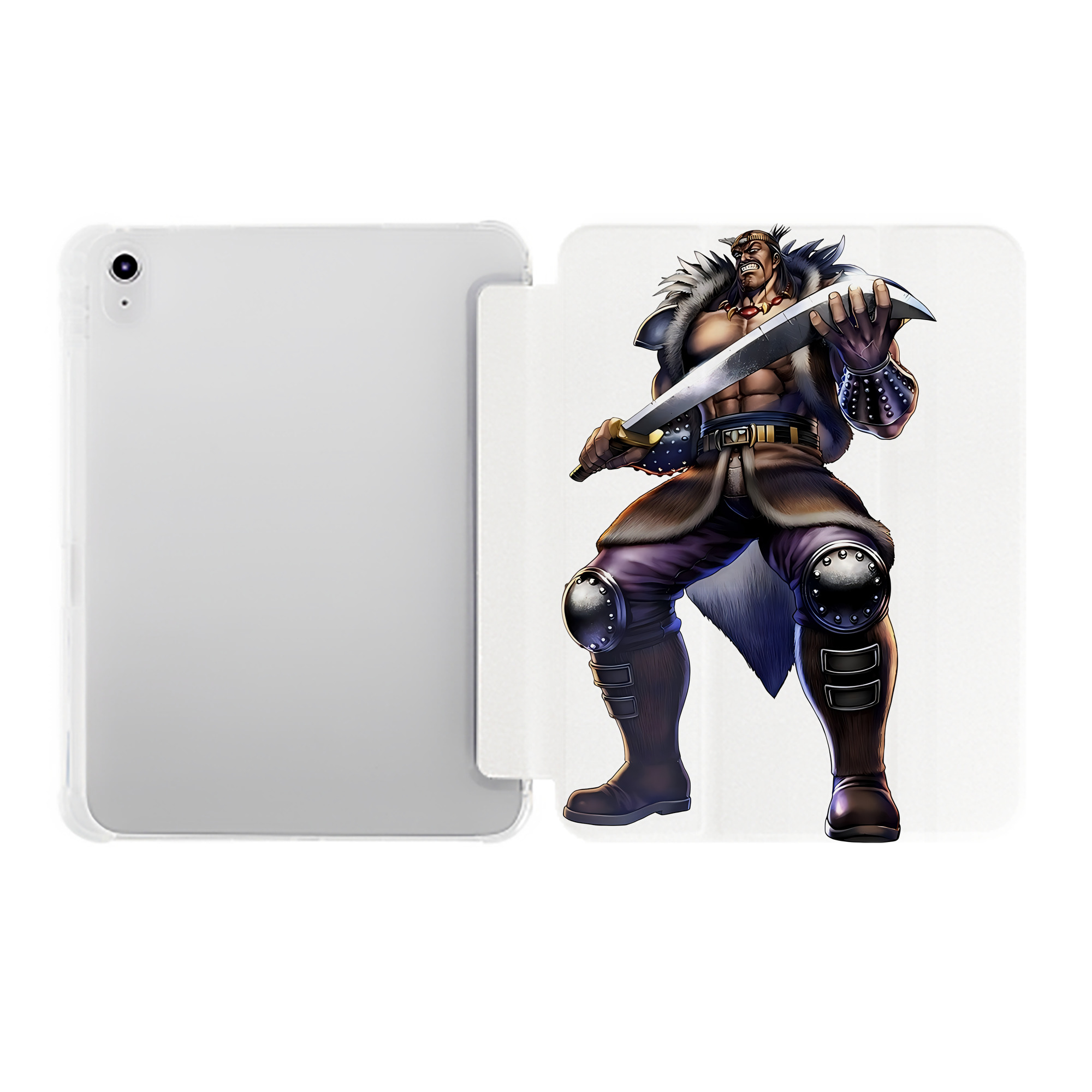（画像用） 北斗の拳 Fist of the North Star IPad ケース ペン収納付き 三つ折りスタンド PUレザー×シリコン 対応機種9.5/10.5/10.9インチ